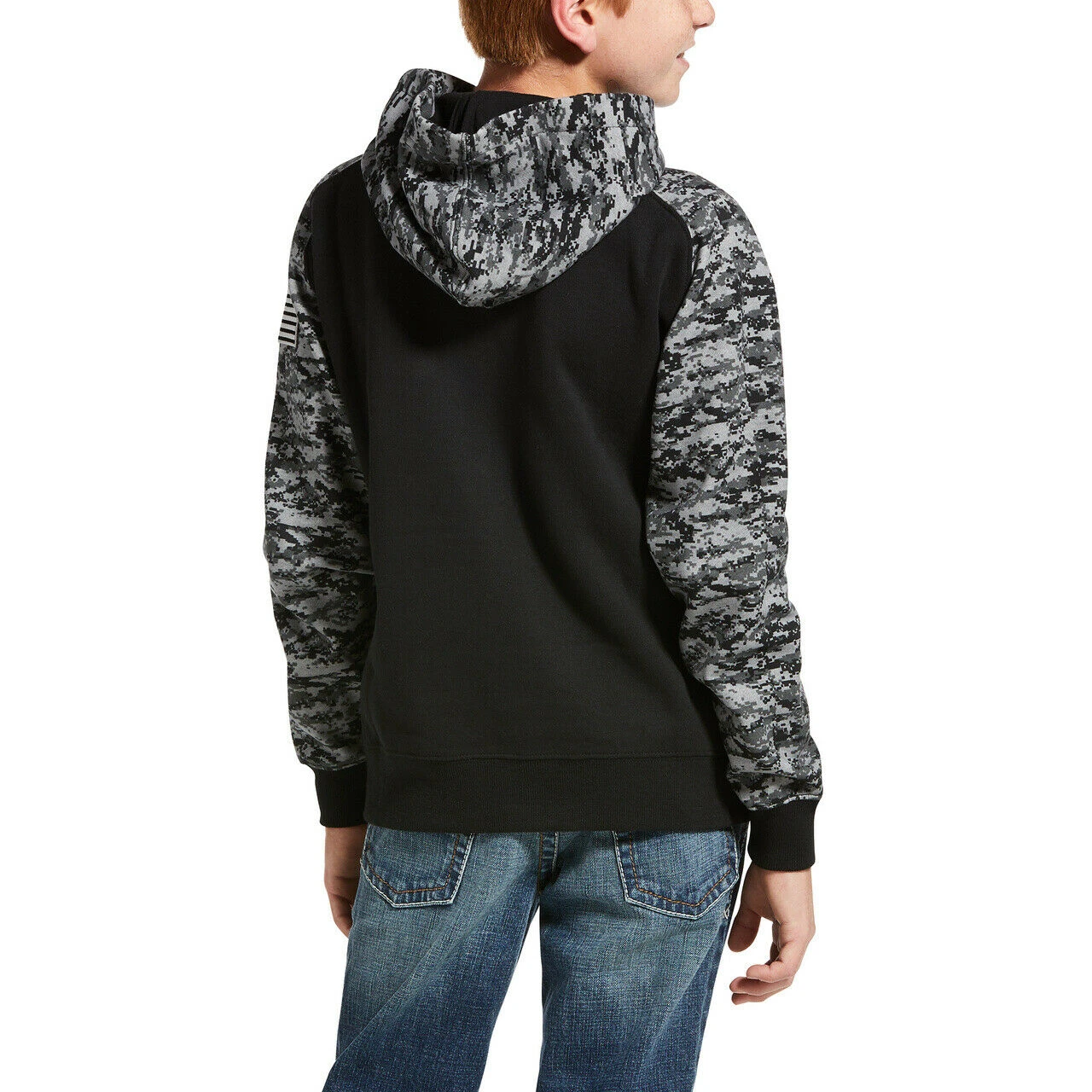 Ariat® Children's Black Patriot Digital Camo Hoodie 10032936 4 Ariat® Children's Black Patriot Digital Camo Hoodie 10032936 - Image 2
