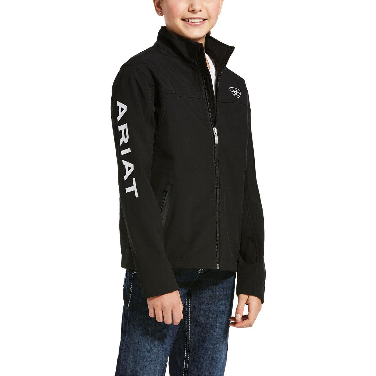 Ariat Unisex Youth Black New Team Softshell Jacket 10028657 3 Ariat Unisex Youth Black New Team Softshell Jacket 10028657