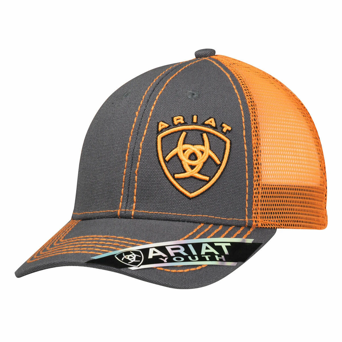 Ariat Youth Unisex Orange Signature Logo Snapback Ball Cap 1514326 3 Ariat Youth Unisex Orange Signature Logo Snapback Ball Cap 1514326