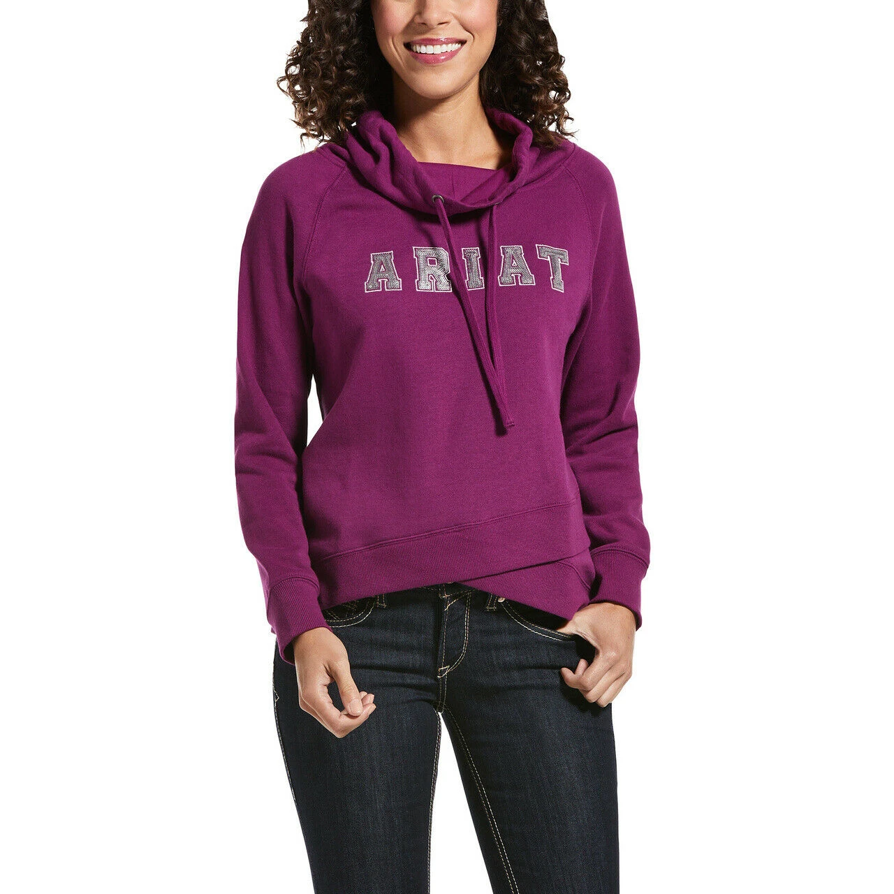 Ariat® Ladies Real Sequin Imperial Violet Sweatshirt 10032787 3 Ariat® Ladies Real Sequin Imperial Violet Sweatshirt 10032787