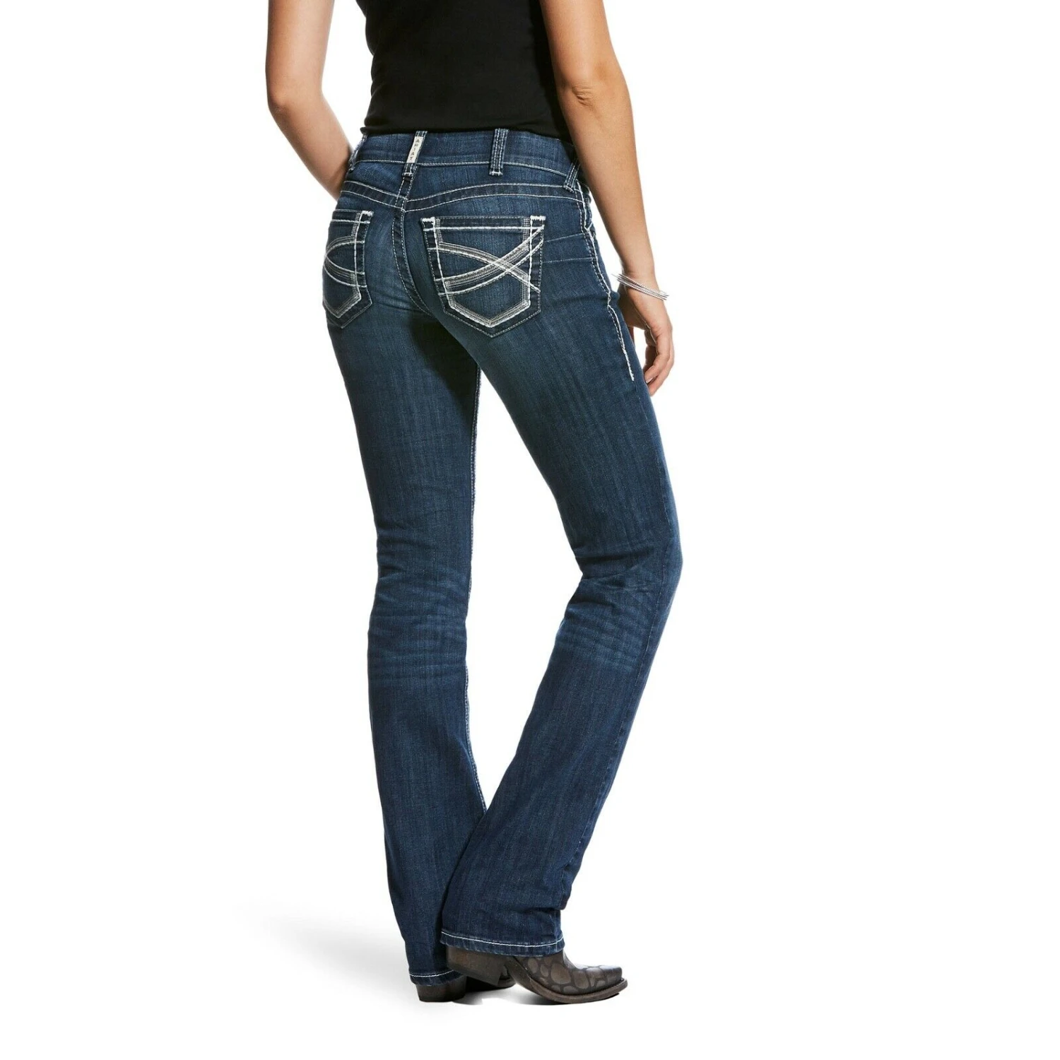 Ariat® Ladies R.E.A.L Stretch Mid Rise Ivy Straight Leg Jeans 10024300 3 Ariat® Ladies R.E.A.L Stretch Mid Rise Ivy Straight Leg Jeans 10024300