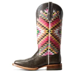 Ariat Ladies Eye Dazzler Aztec & Iron Grey Fonda Boots 10029709 -Ariat Shoes Shop F19 WMS WEST Couto 10029709 side