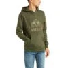 Ariat Kids Basic Brine Olive Double Flag Hoodie 10037005 -Ariat Shoes Shop F21 BYS WEST 10037005 front