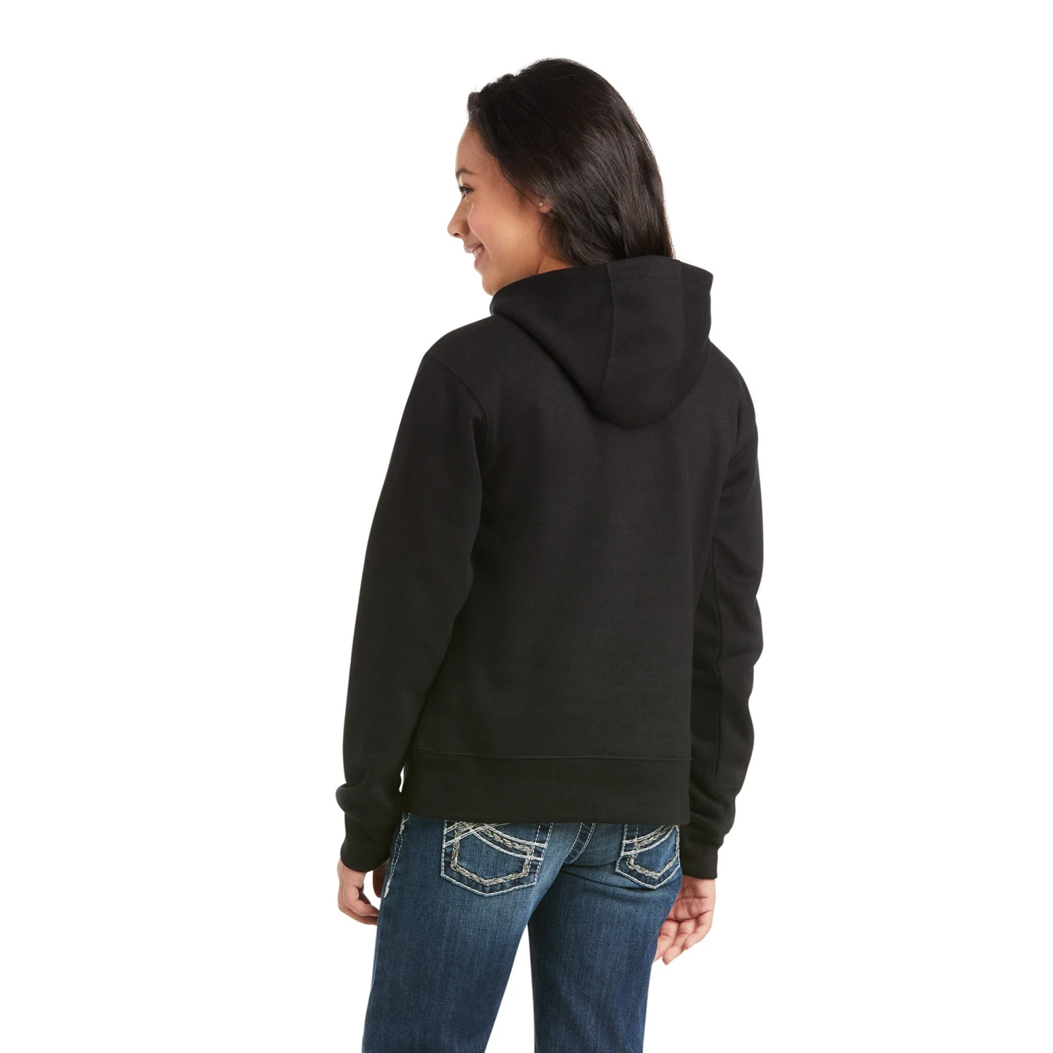Ariat Girl's R.E.A.L. Black Chest Logo Hoodie 10037731 4 Ariat Girl's R.E.A.L. Black Chest Logo Hoodie 10037731 - Image 2