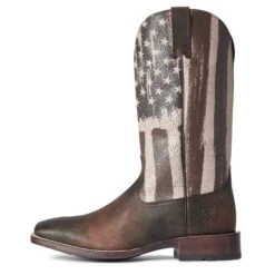 Ariat Men's Patriot Ultra Taylor Tan & Distressed Flag Boots 10038395 -Ariat Shoes Shop F21 MNS WEST 10038395 side