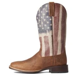 Ariat Men's Patriot Ultra Sorrel Crunch & American Flag Boots 10038396 -Ariat Shoes Shop F21 MNS WEST 10038396 side