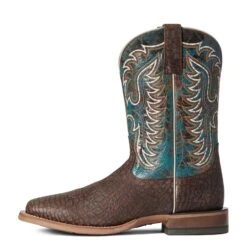 Ariat Men's Stinger Hippo Print & Treacherous Blue Boots 10038504 -Ariat Shoes Shop F21 MNS WEST 10038504 side