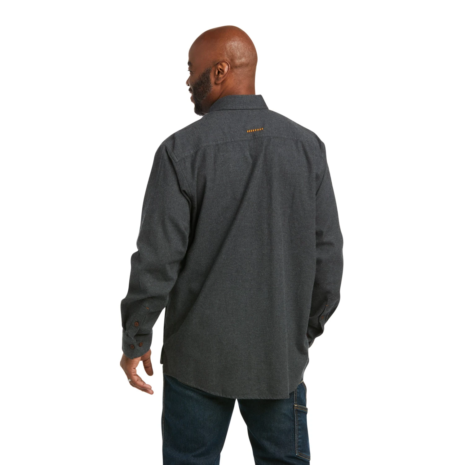 Ariat® Men's Rebar Flannel DuraStretch™ Charcoal Work Shirt 10037412 4 Ariat® Men's Rebar Flannel DuraStretch™ Charcoal Work Shirt 10037412 - Image 2