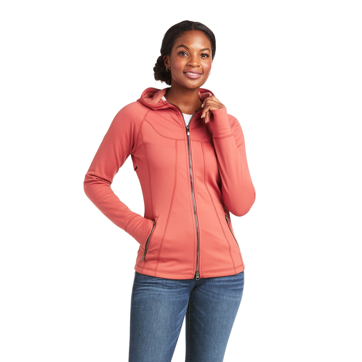 Ariat® Ladies Attain Full Zip Marsala Hoodie 10037431 3 Ariat® Ladies Attain Full Zip Marsala Hoodie 10037431