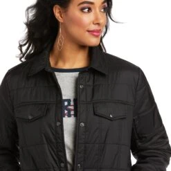 Ariat® Ladies R.E.A.L.­™ Puffer Trucker Black Jacket 10036994 -Ariat Shoes Shop F21 WMS WEST 10036994 detail01