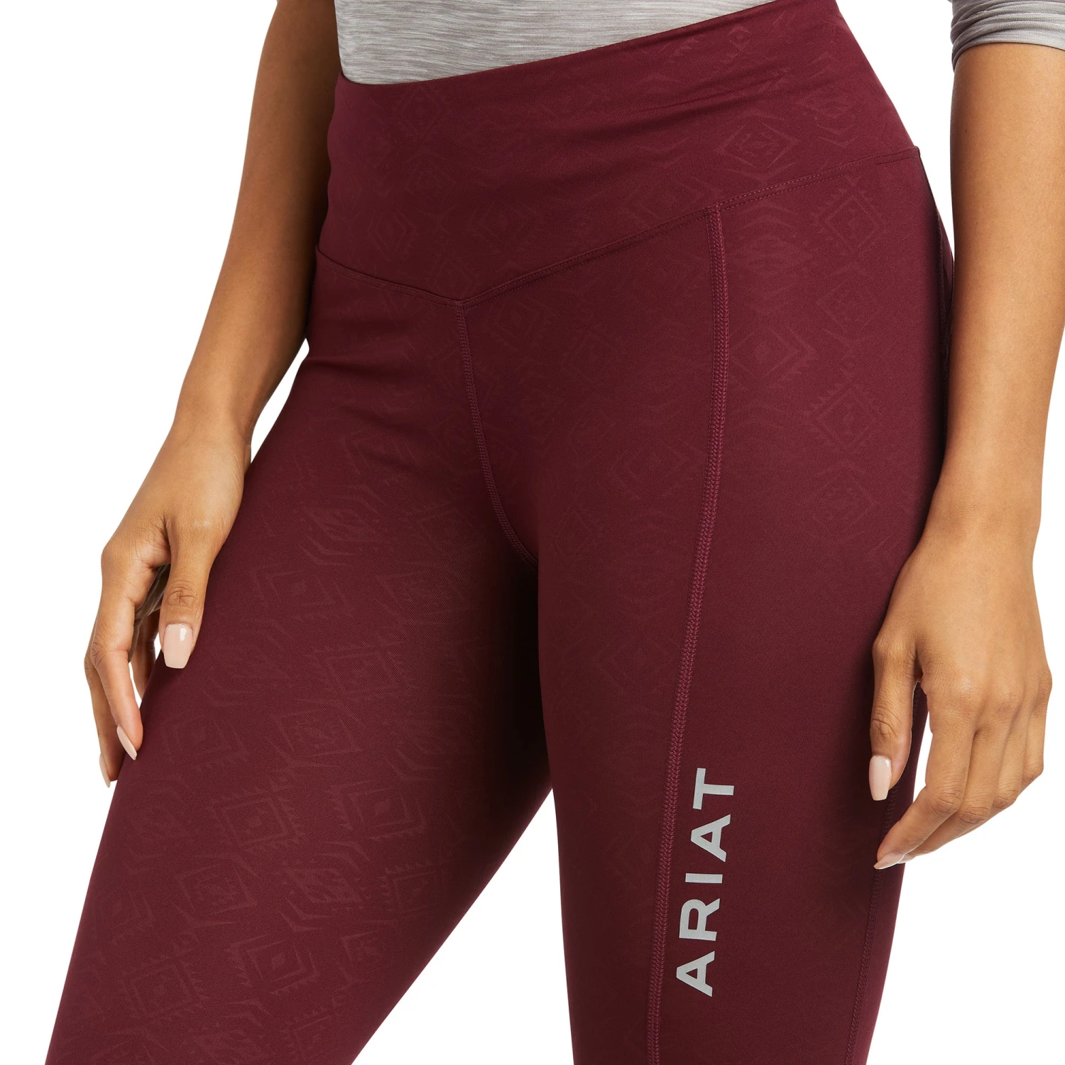 Ariat Ladies Tek Windsor Wine Embossed Compression Tights 10037440 4 Ariat Ladies Tek Windsor Wine Embossed Compression Tights 10037440 - Image 2