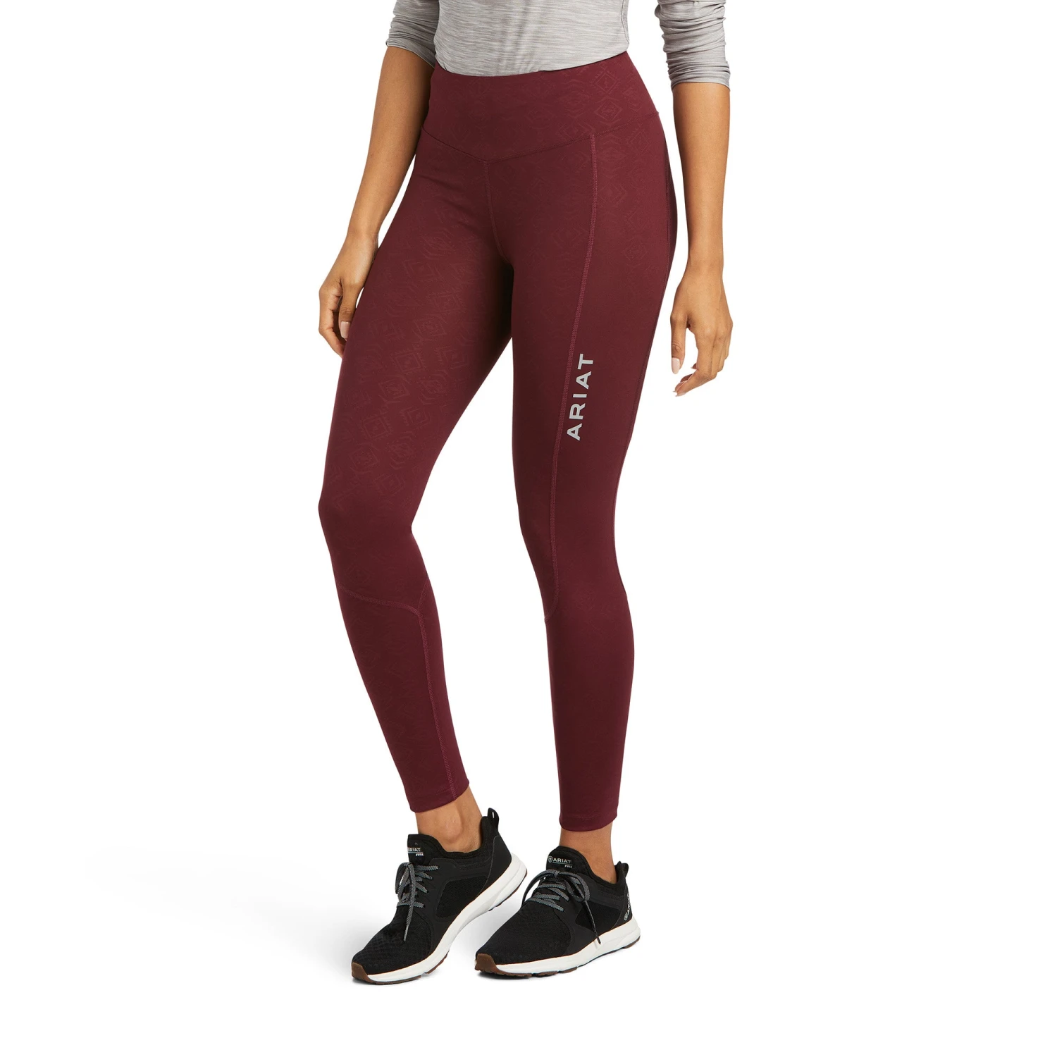 Ariat Ladies Tek Windsor Wine Embossed Compression Tights 10037440 3 Ariat Ladies Tek Windsor Wine Embossed Compression Tights 10037440