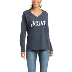 Ariat Ladies REAL Long Sleeve India Ink Logo Tee 10037522