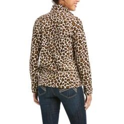 Ariat Ladies Printed Fleece Leopard Quarter Zip Sweatshirt 10037564 -Ariat Shoes Shop F21 WMS WEST 10037564 back