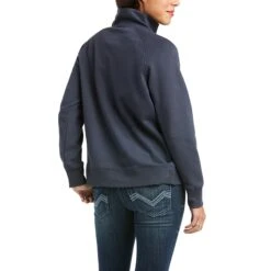 Ariat Ladies REAL Crossover India Ink Blue Sweatshirt 10037573 -Ariat Shoes Shop F21 WMS WEST 10037573 back