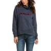 Ariat Ladies REAL Crossover India Ink Blue Sweatshirt 10037573 -Ariat Shoes Shop F21 WMS WEST 10037573 front