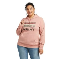 Ariat Women's R.E.A.L.™ Ash Rose Graphic Logo Hoodie 10037580 -Ariat Shoes Shop F21 WMS WEST 10037580 front plus