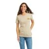 Ariat® Ladies Rising Sun Oatmeal Heather T-Shirt 10037797 2 Ariat® Ladies Rising Sun Oatmeal Heather T-Shirt 10037797 -Ariat Shoes Shop F21 WMS WEST 10037797 front