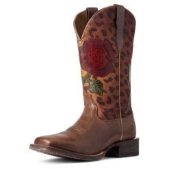 Ariat Ladies Circuit Rosa Cedar & Leopard Print Boots 10038278 -Ariat Shoes Shop F21 WMS WEST 10038278 3 4 front