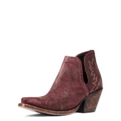 Ariat® Ladies Dixon Weathered Red Western Booties 10038343 -Ariat Shoes Shop F21 WMS WEST 10038343 3 4 front