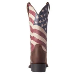 Ariat Ladies Round Up Patriot Stars & Stripes Western Boots 10038397 -Ariat Shoes Shop F21 WMS WEST 10038397 heel