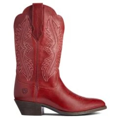 Ariat Ladies Heritage R Toe Rosy Red StretchFit Western Boots 10038433 11 Ariat Ladies Heritage R Toe Rosy Red StretchFit Western Boots 10038433 -Ariat Shoes Shop F21 WMS WEST 10038433 side