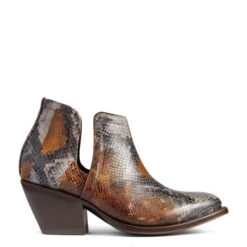 Ariat® Ladies Dixon R Toe Snake Print Brown Western Booties 10038548 -Ariat Shoes Shop F21 WMS WEST 10038548 side1