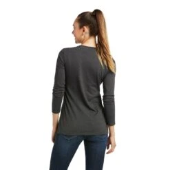Ariat® Ladies Serape Long Sleeve Charcoal Heather T-Shirt 10038637 -Ariat Shoes Shop F21 WMS WEST 10038637 back a66aad04 48cb 43eb ab5b edd4da3ee4f7