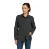 Ariat® Ladies Rebar Flannel DuraStretch™ Charcoal Work Shirt 10037478 1 Ariat® Ladies Rebar Flannel DuraStretch™ Charcoal Work Shirt 10037478 -Ariat Shoes Shop F21 WMS WORK 10037478 front