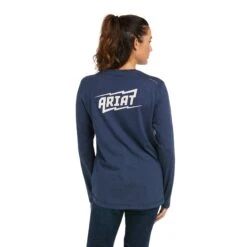 Ariat Women's Rebar Workman High Voltage Navy T-Shirt 10037706 -Ariat Shoes Shop F21 WMS WORK 10037706 back 1
