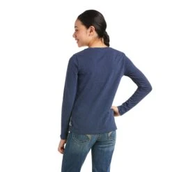 Ariat Youth Girl's Flora Fauna Logo Navy Heather T-Shirt 10036979 7 Ariat Youth Girl's Flora Fauna Logo Navy Heather T-Shirt 10036979 -Ariat Shoes Shop F21 YTH ENGL 10036979 back