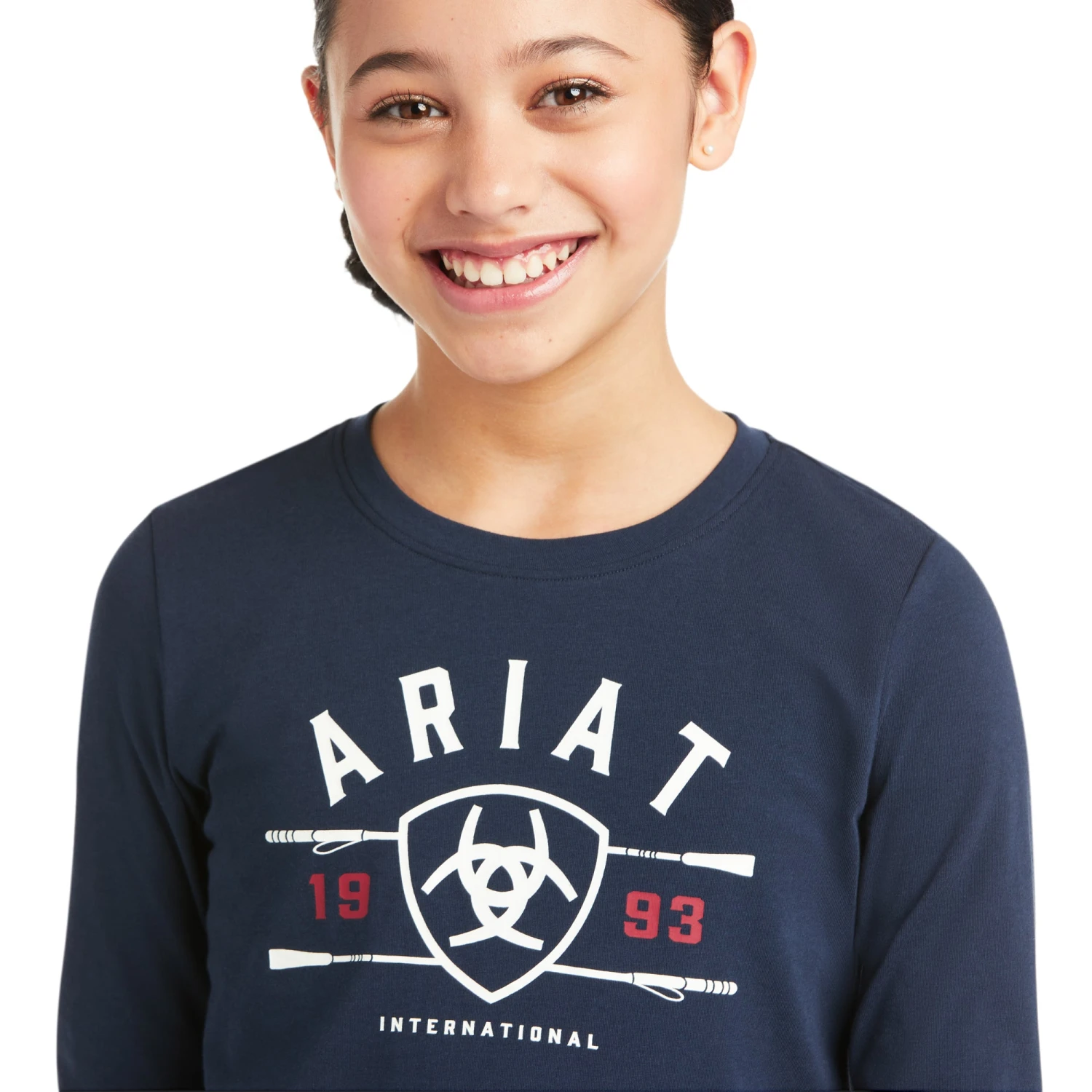 Ariat Youth Logo Long Sleeve Navy T-Shirt 10036980 5 Ariat Youth Logo Long Sleeve Navy T-Shirt 10036980 - Image 3