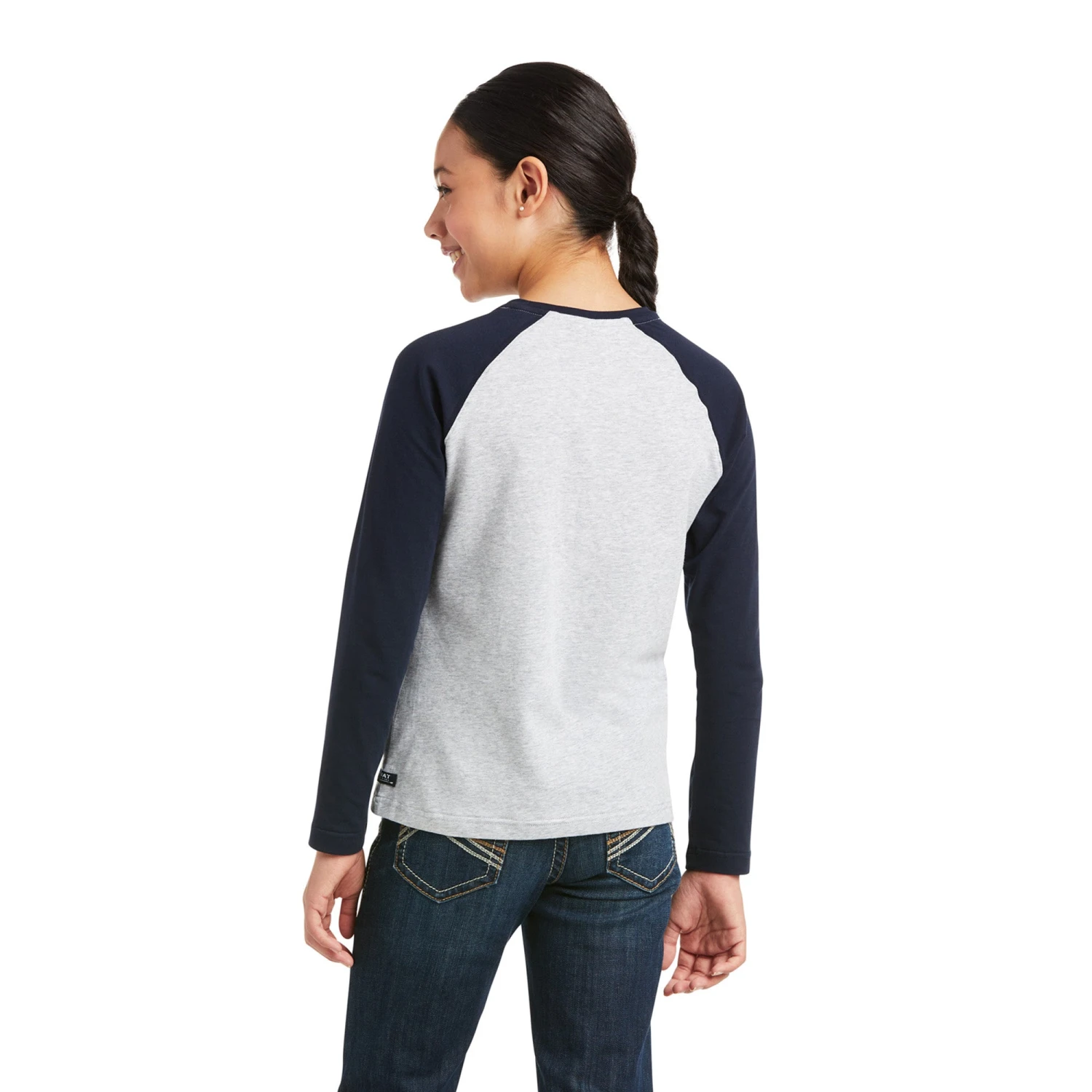 Ariat® Children's Heart Of My Heart Long Sleeve Grey T-Shirt 10037350 5 Ariat® Children's Heart Of My Heart Long Sleeve Grey T-Shirt 10037350 - Image 3