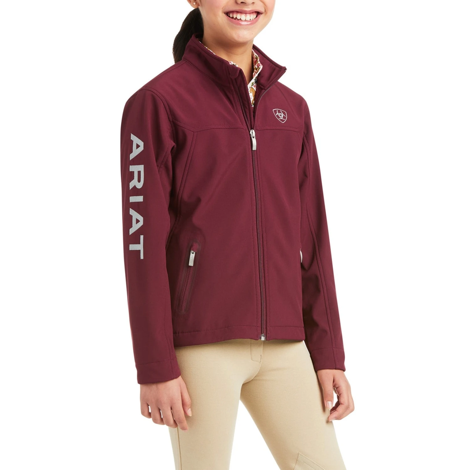 Ariat Children's New Team Windsor Wine Softshell Jacket 10037400 3 Ariat Children's New Team Windsor Wine Softshell Jacket 10037400