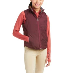Ariat Girls Emma Reversible Navy Floral Horse Insulated Vest 10037631 -Ariat Shoes Shop F21 YTH ENGL 10037631 detail02