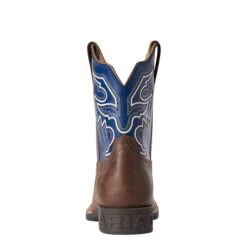 Ariat Kid's Sorting Pen Chocolate & Navy Leather Boots 10038333 -Ariat Shoes Shop F21 YTH WEST 10038333 heel