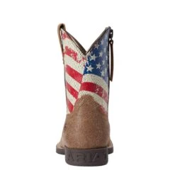 Ariat Children's American Flag Stars &Stripes Leather Boots 10038375 -Ariat Shoes Shop F21 YTH WEST 10038375 heel