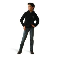 Ariat® Boy's Americana Block Black Hoodie 10041154 -Ariat Shoes Shop F22 BYS WEST 10041154 full
