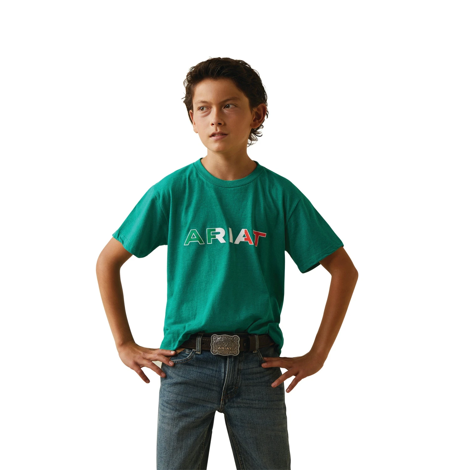 Ariat® Youth Boy's Viva Mexico Independent Green T-Shirt 10043064 3 Ariat® Youth Boy's Viva Mexico Independent Green T-Shirt 10043064