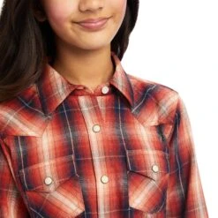 Ariat® Youth Girl's R.E.A.L™ Citrus Grove Plaid Snap Shirt 10041653 8 Ariat® Youth Girl's R.E.A.L™ Citrus Grove Plaid Snap Shirt 10041653 -Ariat Shoes Shop F22 GLS WEST 10041653 detail01