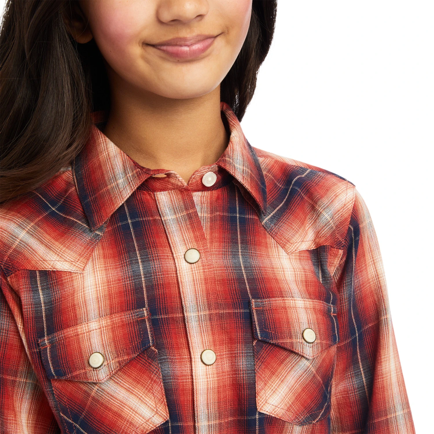 Ariat® Youth Girl's R.E.A.L™ Citrus Grove Plaid Snap Shirt 10041653 5 Ariat® Youth Girl's R.E.A.L™ Citrus Grove Plaid Snap Shirt 10041653 - Image 3