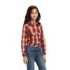 Ariat® Youth Girl's R.E.A.L™ Citrus Grove Plaid Snap Shirt 10041653 -Ariat Shoes Shop F22 GLS WEST 10041653 front