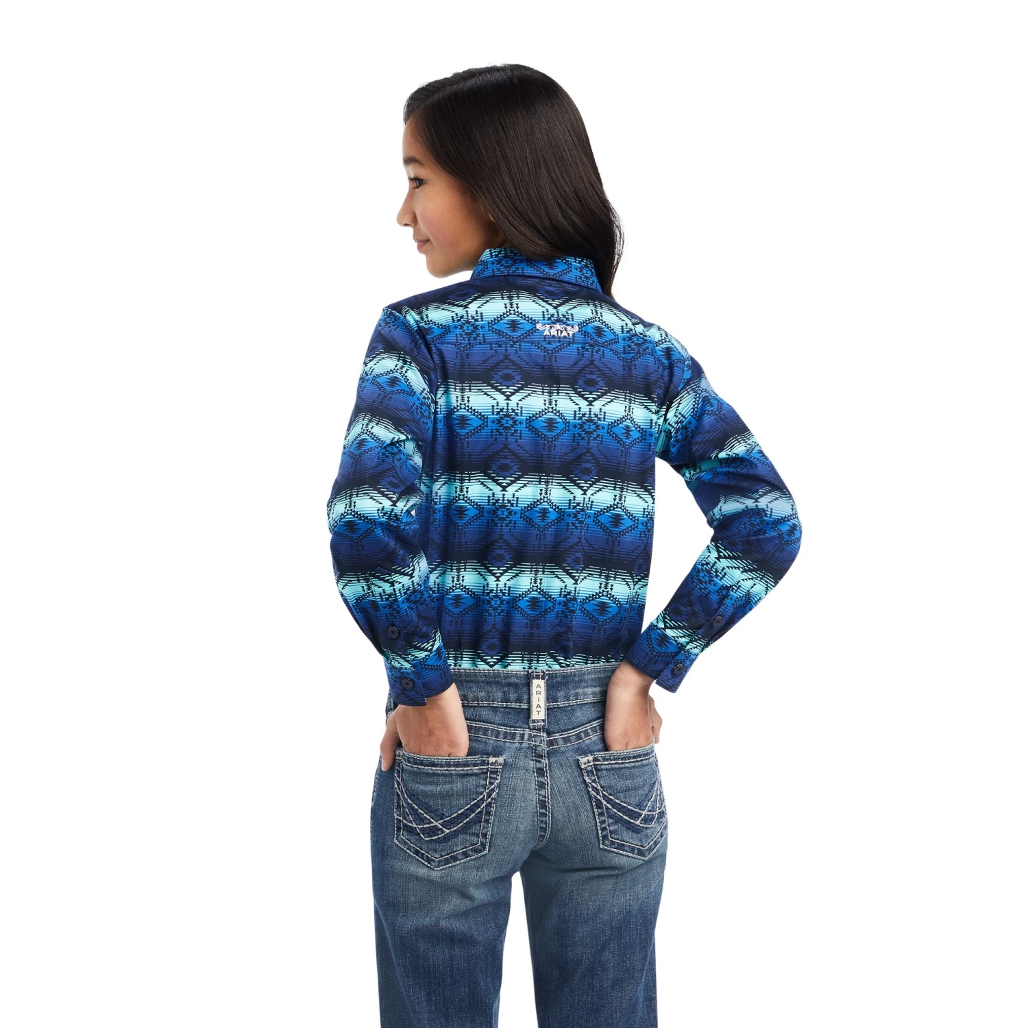 Ariat® Youth Girl's Team Kirby Maison Print Button Down Shirt 10041689 4 Ariat® Youth Girl's Team Kirby Maison Print Button Down Shirt 10041689 - Image 2