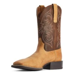 Ariat® Men's Sport Pardner Matte Tan & Brown Square Toe Boots 10042392 -Ariat Shoes Shop F22 MNS WEST 10042392 medial
