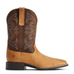 Ariat® Men's Sport Pardner Matte Tan & Brown Square Toe Boots 10042392 -Ariat Shoes Shop F22 MNS WEST 10042392 side