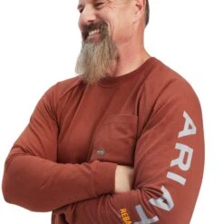 Ariat® Men's Rebar Cotton Strong Graphic Cherry Mahogany Tee 10041624 9 Ariat® Men's Rebar Cotton Strong Graphic Cherry Mahogany Tee 10041624 -Ariat Shoes Shop F22 MNS WORK 10041624 detail01