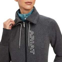Ariat Ladies Team Logo Full Zip Charcoal Grey Sweatshirt 10041227 -Ariat Shoes Shop F22 WMS ENGL 10041227 detail01