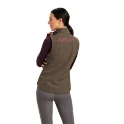 Ariat Ladies Team Softshell Banyan Bark Heather Vest 10041274 -Ariat Shoes Shop F22 WMS ENGL 10041274 back