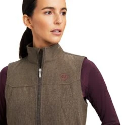 Ariat Ladies Team Softshell Banyan Bark Heather Vest 10041274 -Ariat Shoes Shop F22 WMS ENGL 10041274 detail01