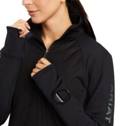 Ariat® Ladies Venture Quarter Zip Black Sweatshirt 10041395 -Ariat Shoes Shop F22 WMS ENGL 10041395 detail01